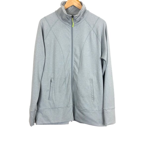 L. L. Bean Jackets & Blazers - L. L. Bean Athleisure Jacket Sz XL Misses Double Zip Thumb Holes Pockets Gray